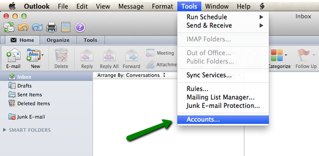 setting up email on outlook for mac